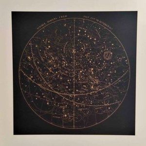 Black and Gold Celestial Map Print 8.5x8.5 inches